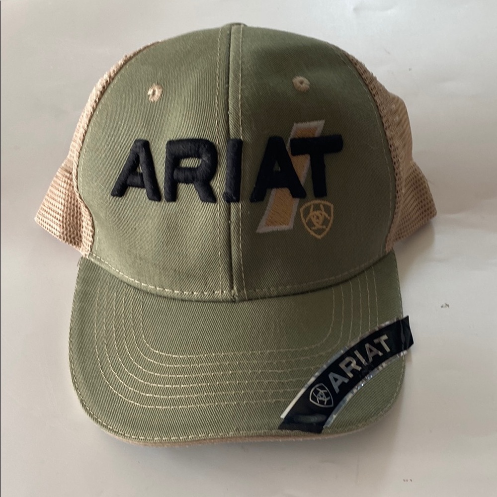 Ariat Olive and Beige Mesh Cap SnapBack Adj New w/sticker